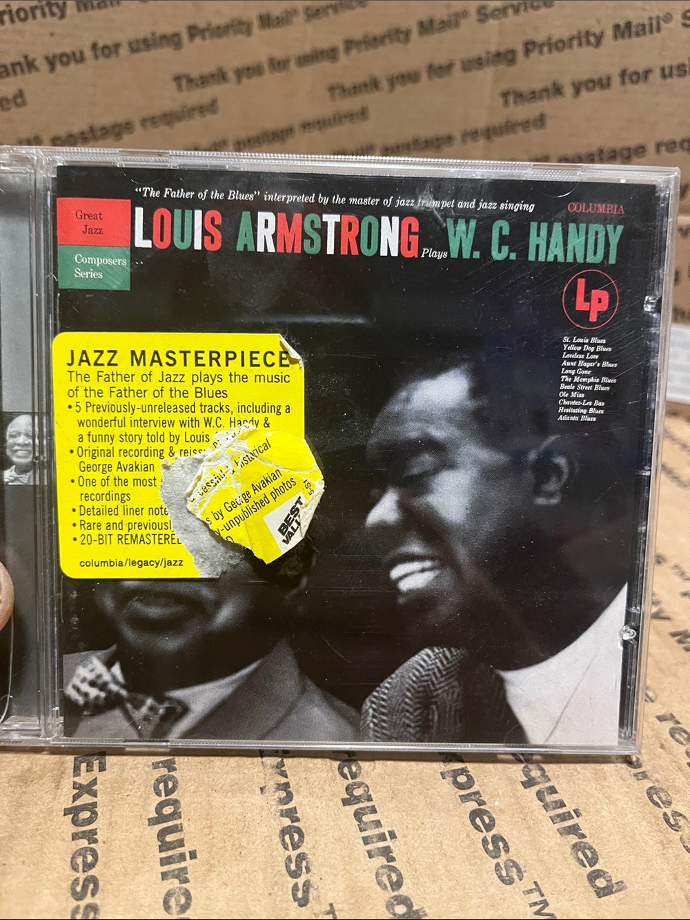 Columbia Louis Armstrong Plays W.C. Handy CD - Black, Red, Teal
